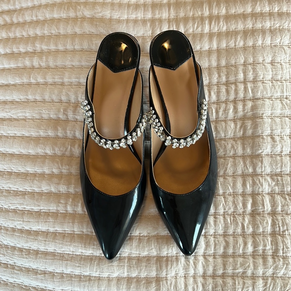 NEW Black Patent and Rhinestone Heels Size 8